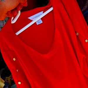 Liz Claiborne Red Tunic Top